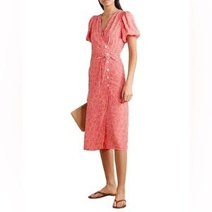 pink midi wrap dress
